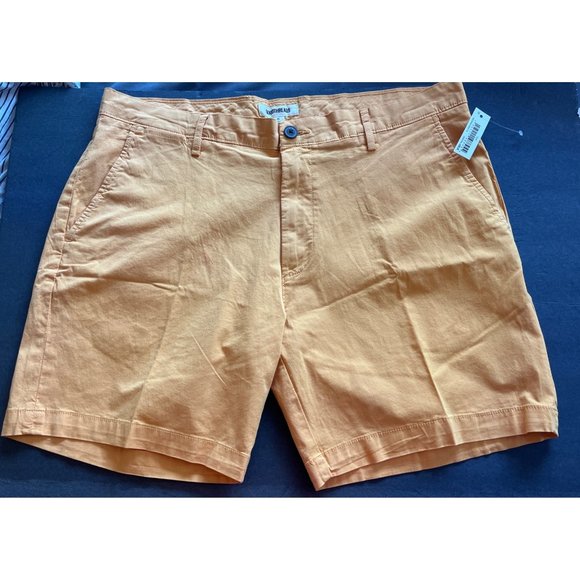 NWT MEN'S GOODTHREAD SHORTS SIZE 36" COLOR IS YELLOW - Picture 1 of 3